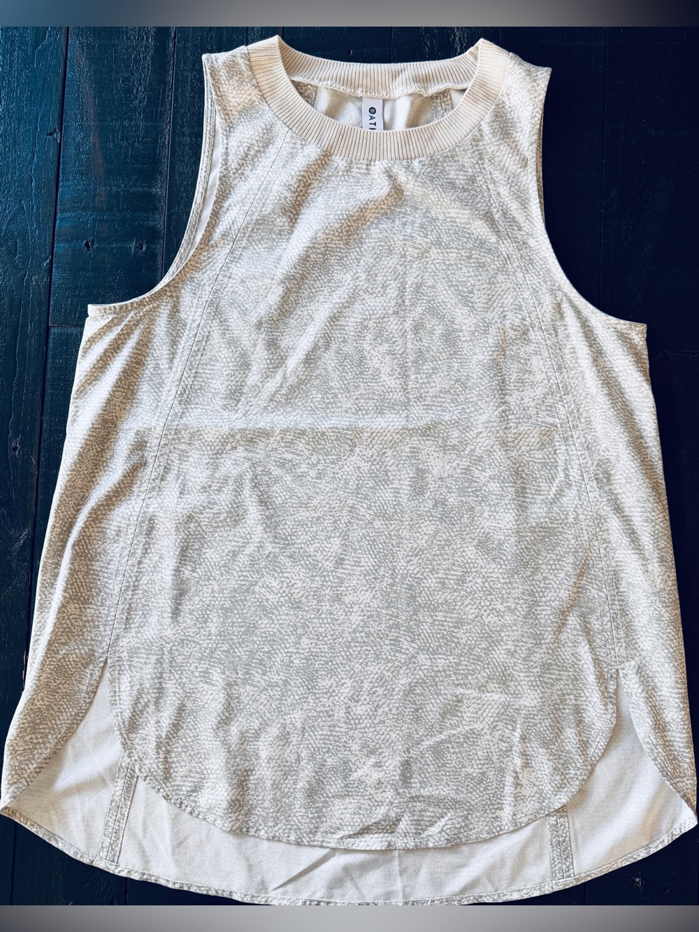 Athleta Zephyr Tank Viper Grey Cream XS